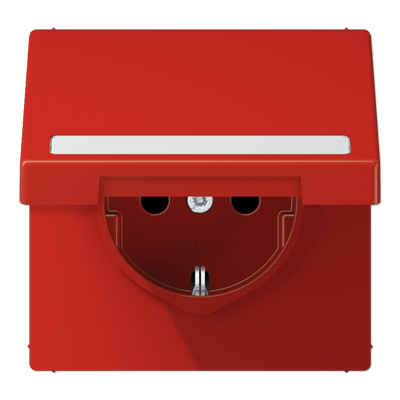 JUNG SCHUKO розетка с полем для надписи и крышкой, красный LS1520BFNAKLRT