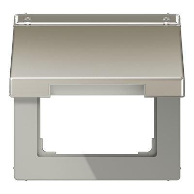 JUNG LS 990 Edelstahl Крышка откидная для розеток и изделий 50х50 с полем для надписи ES2990NAKL