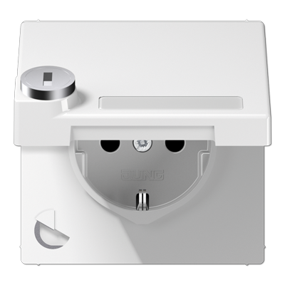 JUNG SCHUKO-розетка с крышкой  и замком, белый LS1520NAKLSLWW