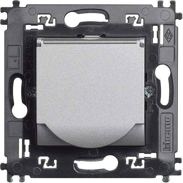 Купить BT LL Алюминий Розетка 2К+З с крышкой и суппортом NT4141MAP