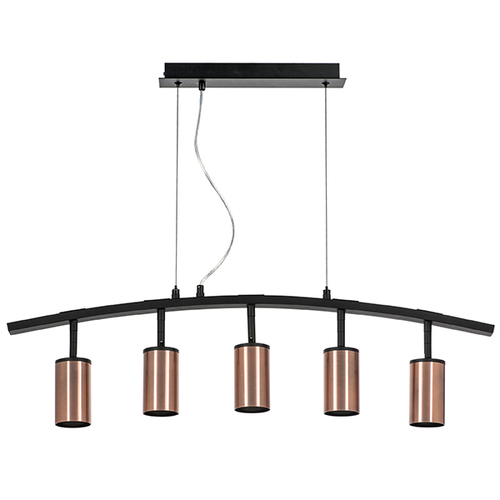 Lightstar LR735305 Люстра RULLO 5х50W GU10 ЧЕРНЫЙ/МЕДЬ (571735+214430-5), шт