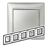Купить Legrand Valena Алюминий/Серебряный штрих Рамка 5-ая горизонт. 770355