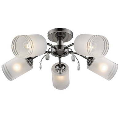 VELANTE 117-127-05 Люстра потолочная Темный хром/Белый E27 5*60W