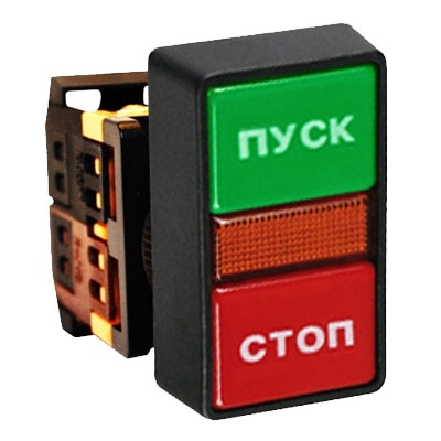 EKF PROxima Кнопка AS-22N "Пуск-Стоп" прямоугольная 220В NO+NC