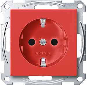Купить SE Merten SM Рубин Розетка с/з с защитными шторками, безвинт. зажим MTN2300-0306
