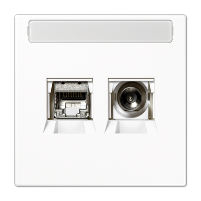 JUNG Smart TV Белый Розетка (Ethernet + TV) с полем для надписи; термопласт MMDLS4521WW