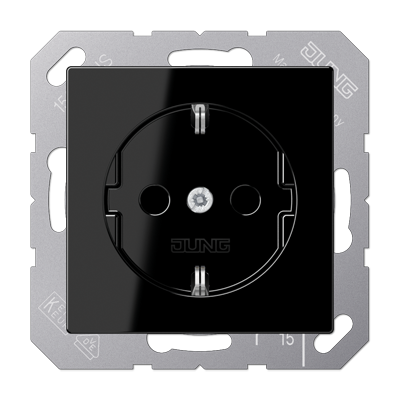 JUNG SCHUKO Штепсельная розетка 16A 250V~ термопласт чёрный A1520BFSW