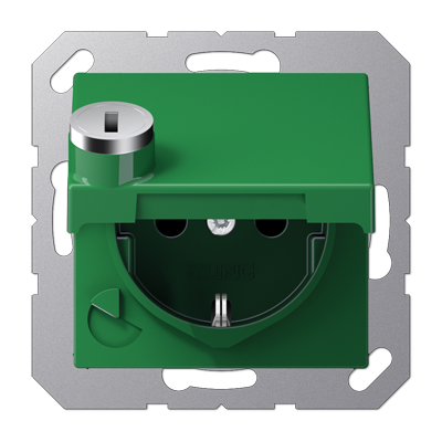 JUNG SCHUKO® розетка с замком, зелёная A1520BFKLSLGN