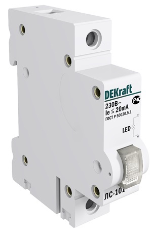 Купить Dekraft Лампа сигнальная на DIN-рейку 1P БЕЛАЯ LED ЛС-101 220В