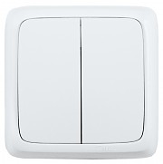 Hegel Альфа наруж Белый ВА10-153 Выключатель 2-клавишный с изол. пластиной