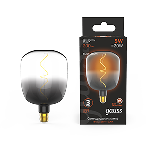 Gauss Лампа Filament V140 5W 200lm 1800К Е27 black-clear flexible LED 1008802105
