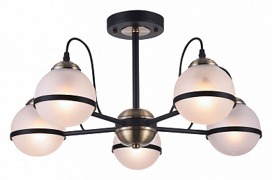 VELANTE 348-507-05 Люстра потолочная Черный/Белый E27 5*60W