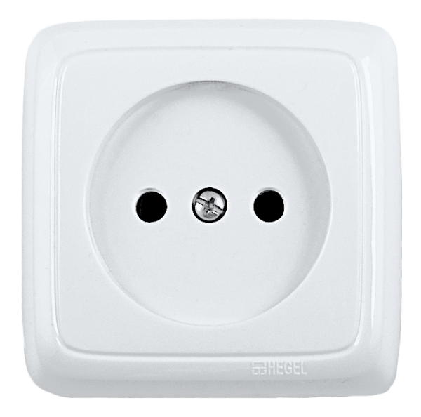 Hegel Альфа наруж Белая РА16-104 Розетка, со шторками, с изол. пластиной