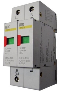Купить IEK KARAT Ограничитель имп. перенапр. ОПС1-B 2Р In=30kA Un=400B Im=60kA