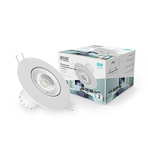 Gauss Светильник Downlight круг 6W 520lm 4000K 100-265V IP20 монтаж Ø65 90*56мм белый LED 947411206 Gauss Светильник Downlight круг 6W 520lm 4000K 100-265V IP20 монтаж Ø65 90*56мм белый LED 947411206