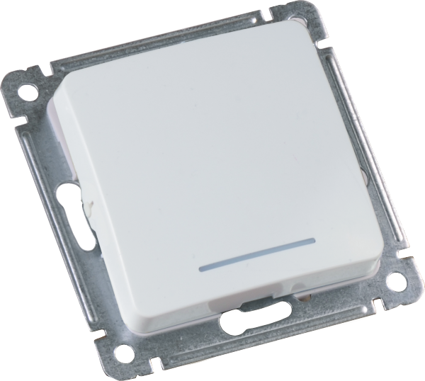 Hegel Мастер внутр Белый ВС10-412 Выключатель 1-клавишный, с индикацией, механизм