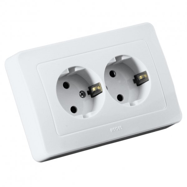 Hegel Мастер внутр Белая РС16-351 Розетка с/з двойная