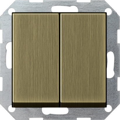 Gira S-55 Бронза Выключатель 2-х клавишный с самовозвратом 0125603