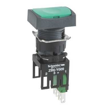 Купить SE Кнопка 16мм зеленая с возвратом КВАДРАТНАЯ XB6DA31B