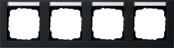 Gira E2 Черный Рамка 4-ая горизонтальная с полем для надписи 109409