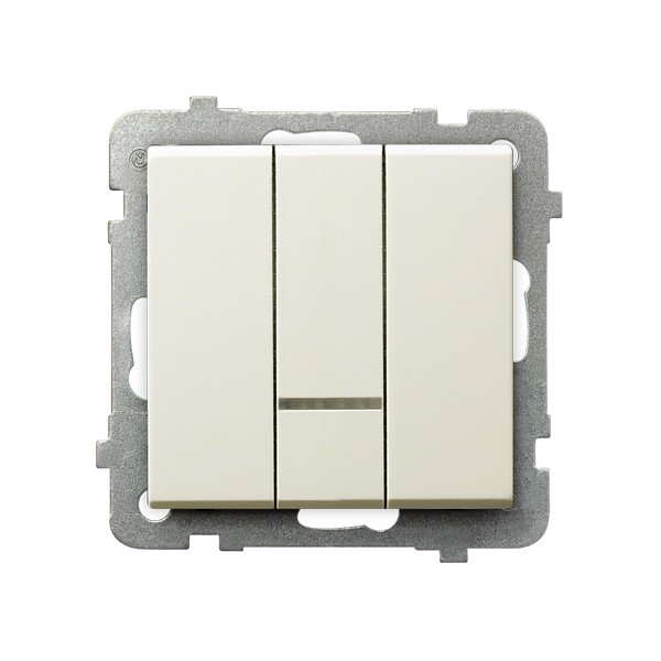 Ospel Sonata Бежевый Выключатель 3-клавишный с подсветкой, без рамки ŁP-13RS/m/27