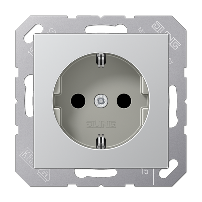 JUNG Алюминий Штепсельная розетка Schuko 16A 250V A1521KIAL