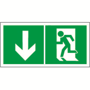 Белый свет Знак безопасности PS-50206.E40"Указ. двери эвакуац. выхода (левостор.)" a18219