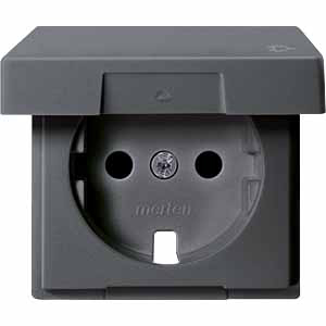 Купить SE Merten SM Антрацит Центральная плата с крышкой для механизма розетки SCHUKO с защитными шторками MTN2340-0414