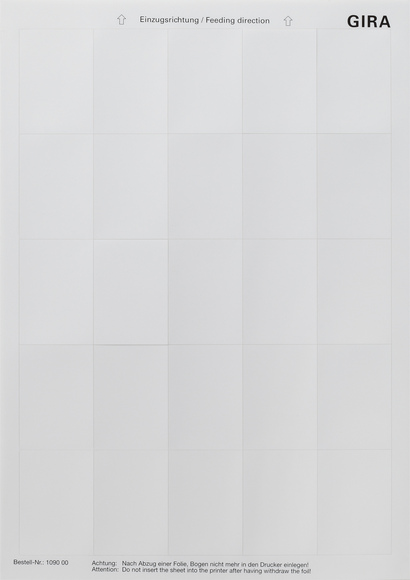 Gira KNX Листы для надписей к сенсорным выключателям, тип 1 109000