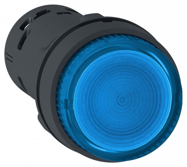 Купить SE Кнопка с подсветкой, монолит., 22мм с возвратом, 1НО, синяя, LED XB7NW36B1