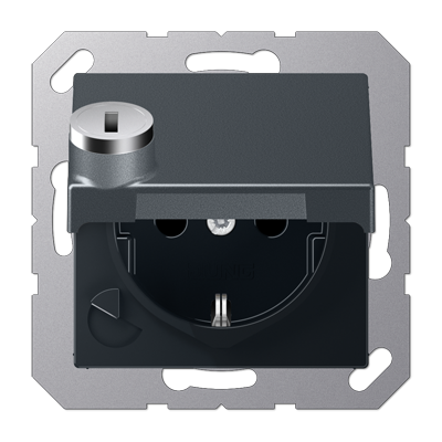 JUNG SCHUKO® розетка с замком, матовый антрацит A1520BFKLSLANM