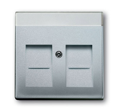 ABB BJE Solo/Future Алюминий Накладка 1-й ТЛФ и комп розетки наклонной (мех 213/16) 2CKA001710A3674