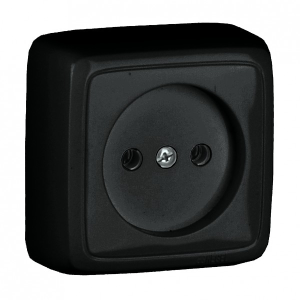 HEGEL Черный РА16-103-08 Розетка открытой установки, одноместная, с изолирующей пластиной