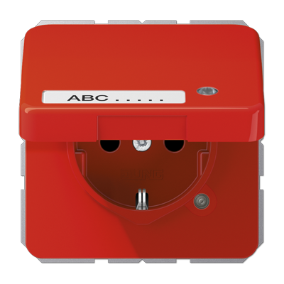 JUNG SCHUKO-розетка с крышкой, красная CD1520NAKLKORT