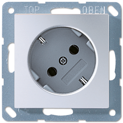 JUNG Штепсельная розетка SCHUKO 16A 250V~  угол наклона 45 ° алюминий A520-45KIAL