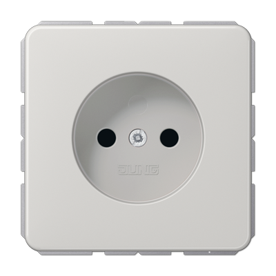 JUNG Розетка 10A 250V / 16A 250V~  2-х полюсная, без заземления, светло-серый CD511NLG