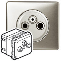 Legrand Celiane Мех TV-FM-SAT розетка единственная 2 мод, подключение по 2-м кабелям 067389