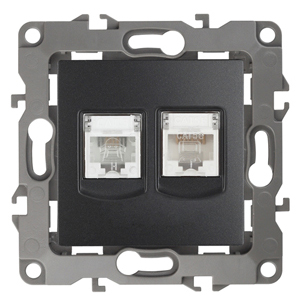 ЭРА 12-3109-05 Антрацит Розетка комбинированная RJ45+RJ11, IP20, 12