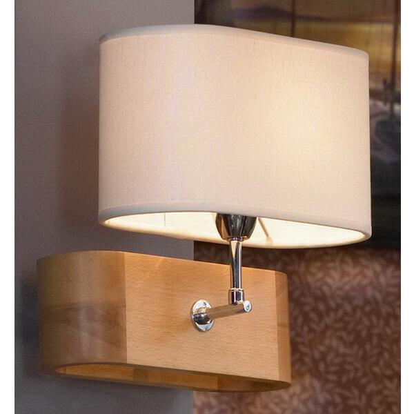 Купить Lussole S.R.L Металл/дерево Хром / дерево Ткань Светильник настенный E27 60W LSF-2111-01