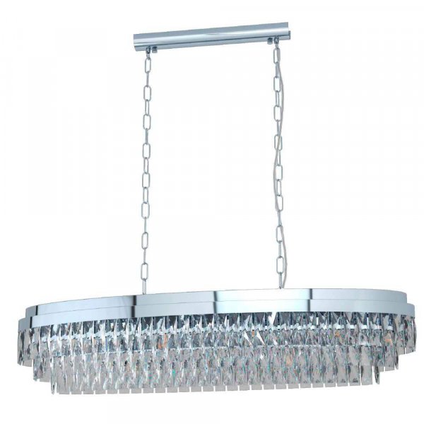 Eglo 39495 Подвес VALPARAISO 1, 13х40W(E14), L1150, B300, H1100, сталь, хром/хрусталь, прозрачный