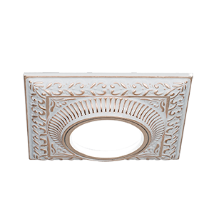 Gauss Светильник Antique Gu5.3 1/50 квадрат, белый/золото CA028