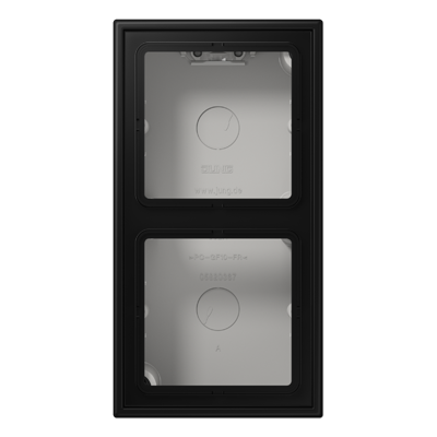 JUNG LS 990 Черный матовый Коробка накладного монтажа 2 поста, с встроенной рамкой LS582ASWM