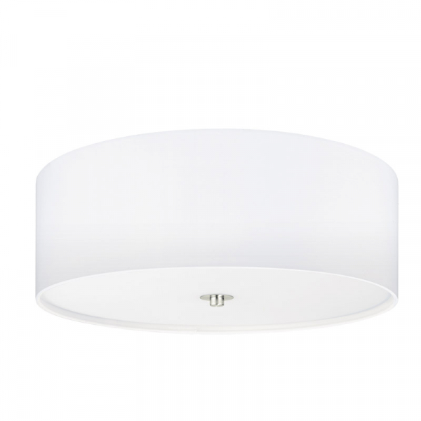 Eglo Светильник потолочный PASTERI, 3х60W (E27), Ø475, H195, никель матовый/текстиль, белый 94918