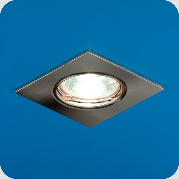 Italmac Ferrum 51 3 06 Светильник встраиваемый квадрат MR16 1x50W GU5.3 никель повор.