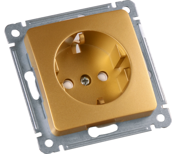 Hegel Мастер внутр Золото РС16-412-07 Розетка с/з, со шторками, механизм