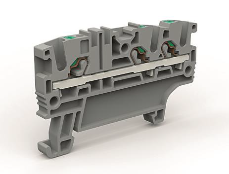 DKC Проходная клемма 3 точки подключения на 2,5 кв.мм ZEFC210GR