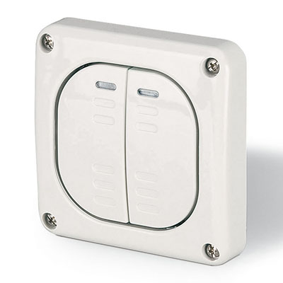 DKC Переключатель однополюсный, двухклавишный