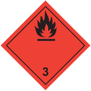 Знак наклейка для маркировки опасных грузов "Кл.3" (250x250) ГОСТ 19433-88 EKF PROxima