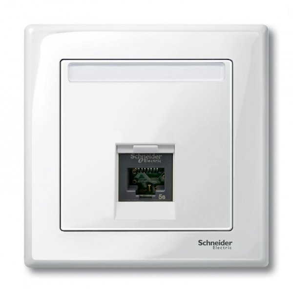 SE Merten SM Бел глянец Накладка розетки ТЛФ/комп 1-ой прямой MTN469819