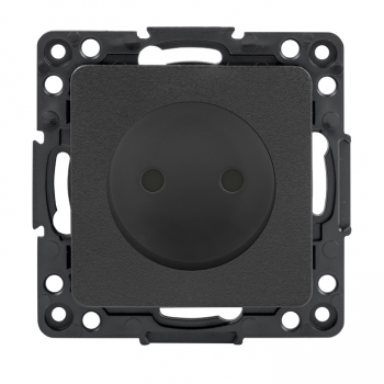 EKF PROxima Стокгольм Черный Розетка б/з, со шторками, 10А